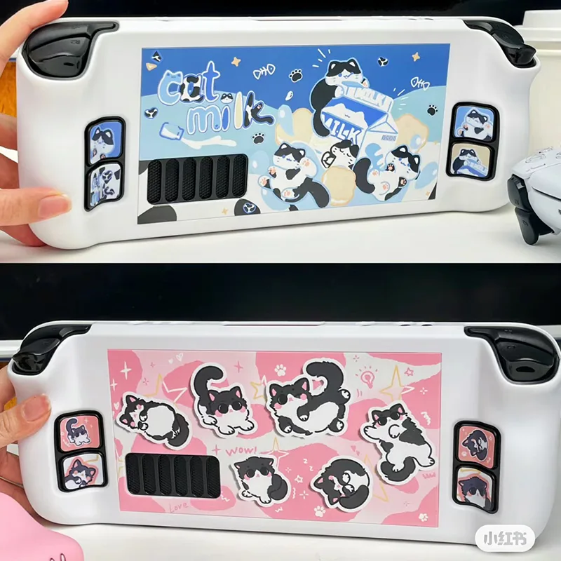 Console Gaming Steam - Cartoon Milk Cat Protective Case for