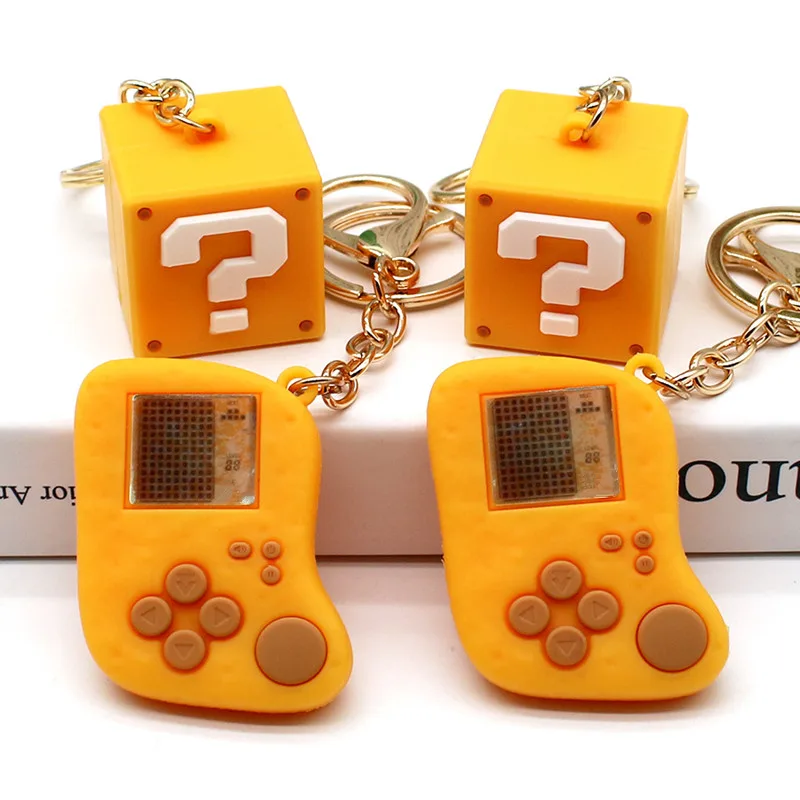Gaming Console In Car - Creative Simulation Question Mark Box Keychain,