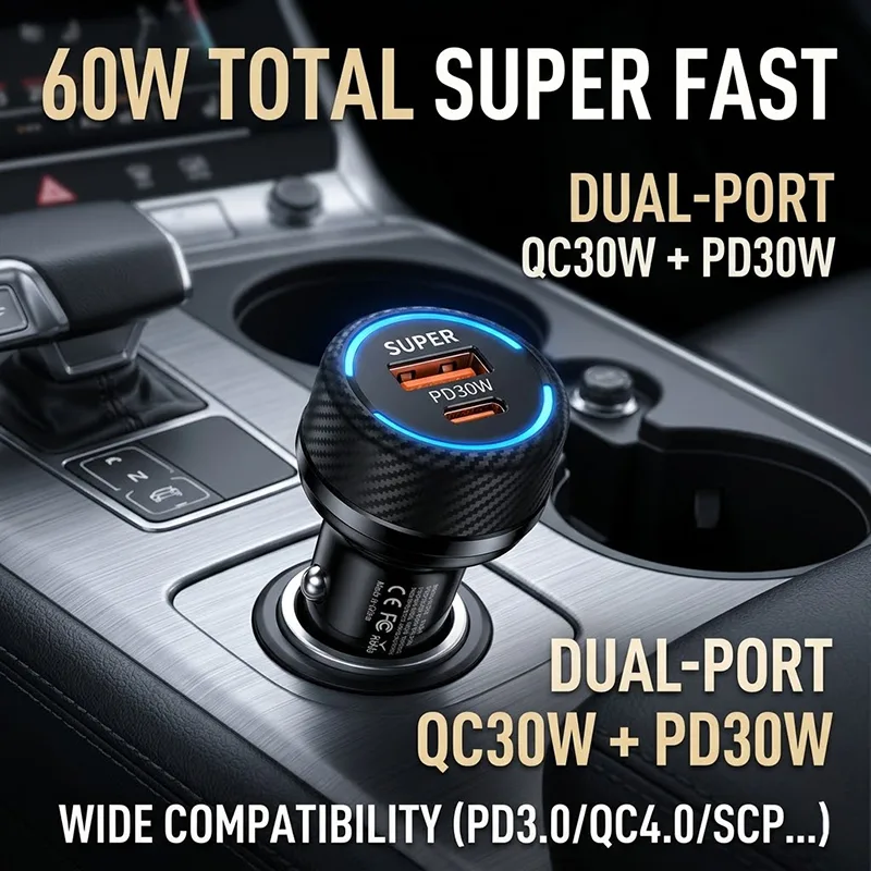 Gaming Console In Car - Type C 60W Fast Car Charger