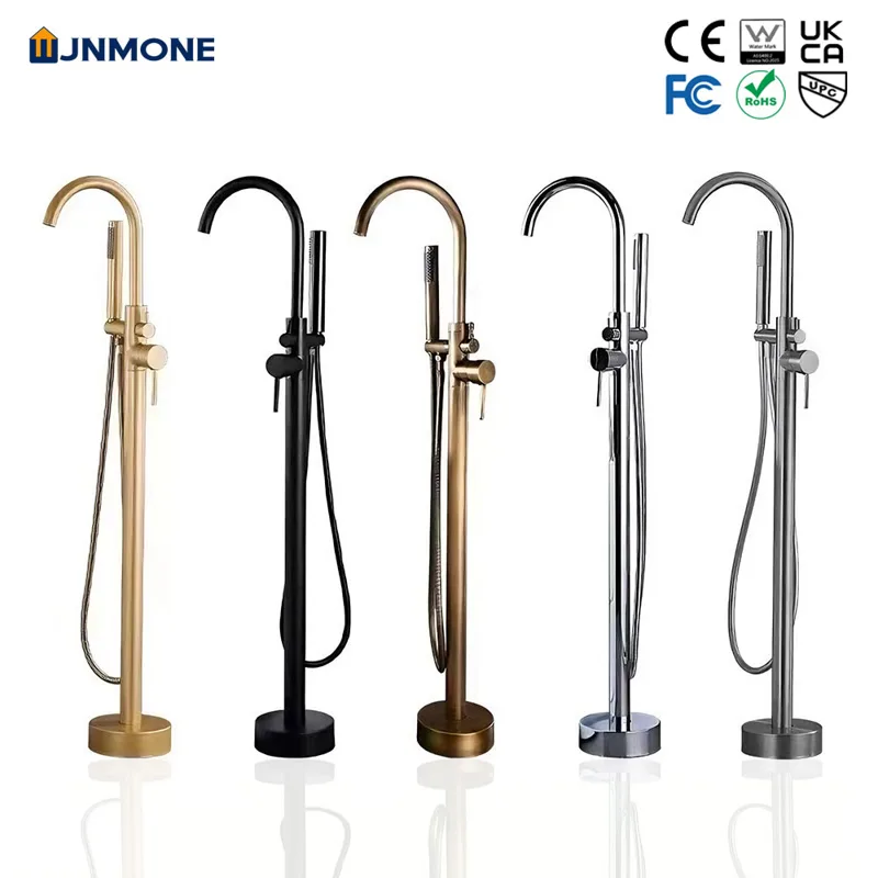 Controller Stand Holder - Luxury Modern Brass Freestanding Bathtub Faucet