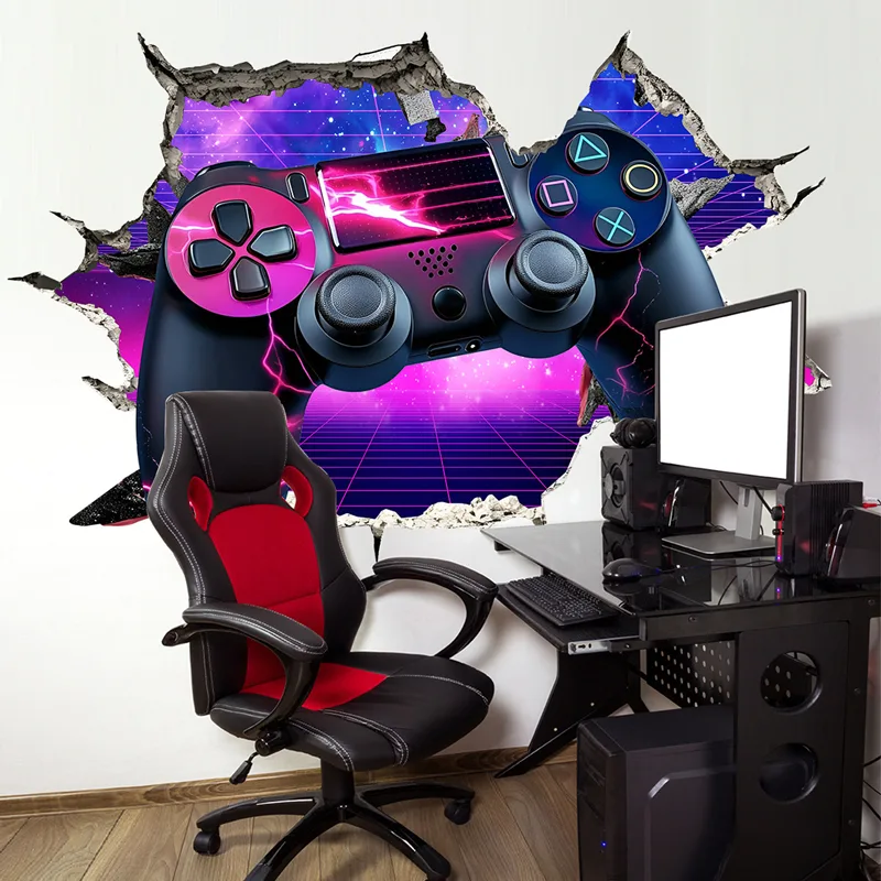 Gaming Console Wallpaper - Larger Gaming Poster Broken Wall Hole