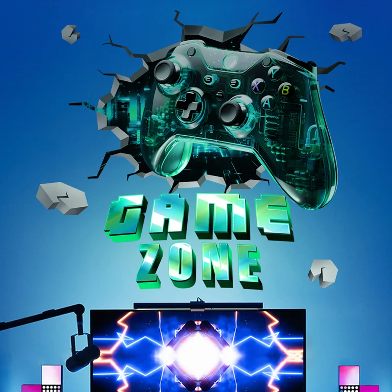 Game Zone Gaming Mural Broken  - огляд і ціна Gaming Console Wallpaper