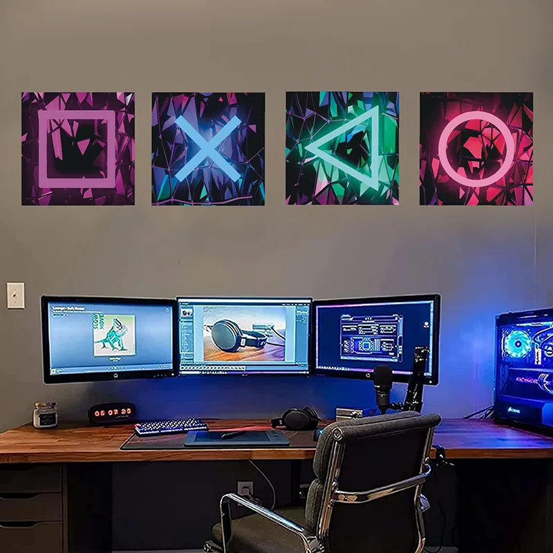 4PCS Kids Gaming Room Game Wal - огляд і ціна Gaming Console Wallpaper