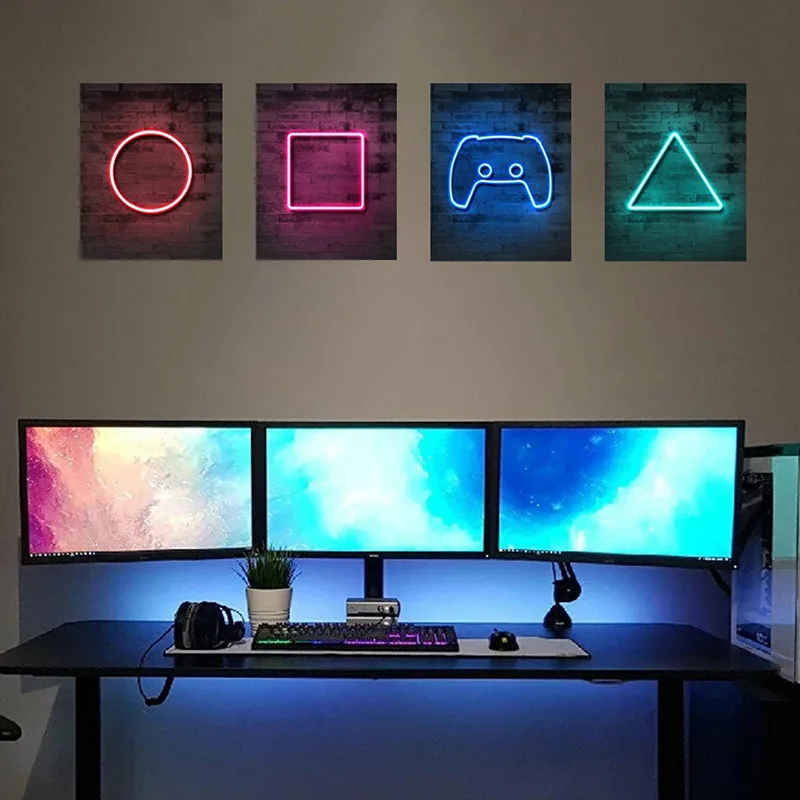 4PCS Kids Gaming Room Game Wal - огляд і ціна Gaming Console Wallpaper