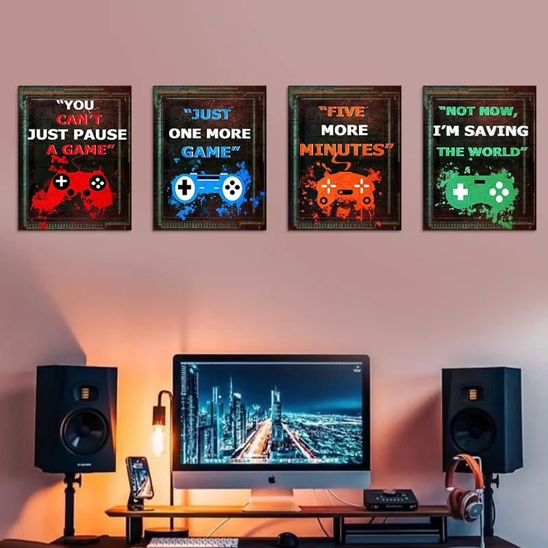 4PCS Kids Gaming Room Game Wal - огляд і ціна Gaming Console Wallpaper