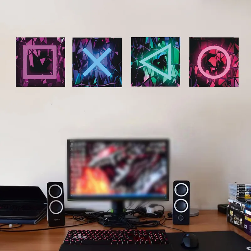 4PCS Kids Gaming Room Game Wal - огляд і ціна Gaming Console Wallpaper